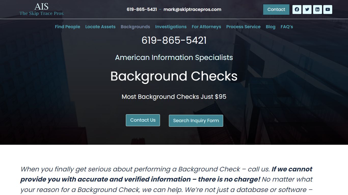 Background Checks | American Information Specialists - Skip Trace Pros